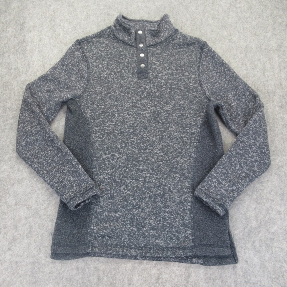 BKE Buckle Sweater Mens Porto Cristo Knit‎ 1/4-Snap Pullover Fleece Size Large